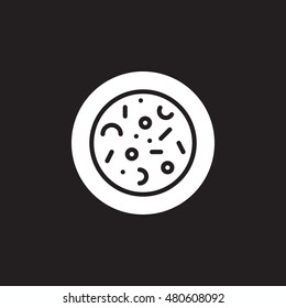 Microbes. Agar Plate With Bacterial Colonies Icon Vector, Solid Logo Illustration, Pictogram Isolated On Black