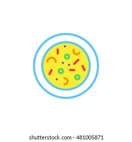 Microbes. Agar Plate With Bacterial Colonies Line Icon, Outline Vector Logo Illustration, Linear Colorful Pictogram Isolated On White