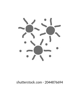 Microbes, bacteria, viruses grey icon. Isolated on white background
