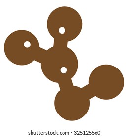 Microbes Colony vector icon. Style is flat symbol, brown color, rounded angles, white background.