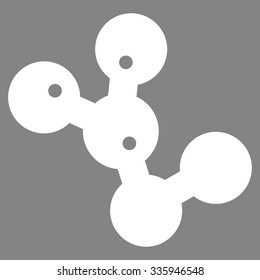 Microbes Colony vector icon. Style is flat symbol, white color, rounded angles, gray background.