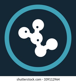 Microbes Colony vector icon. Style is bicolor flat rounded symbol, blue and white colors, rounded angles, dark blue background.
