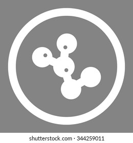 Microbes Colony vector icon. Style is flat rounded symbol, white color, rounded angles, gray background.