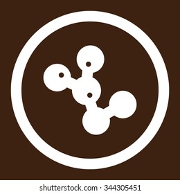 Microbes Colony vector icon. Style is flat rounded symbol, white color, rounded angles, brown background.