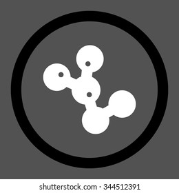 Microbes Colony vector icon. Style is bicolor flat rounded symbol, black and white colors, rounded angles, gray background.