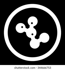 Microbes Colony vector icon. Style is flat rounded symbol, white color, rounded angles, black background.