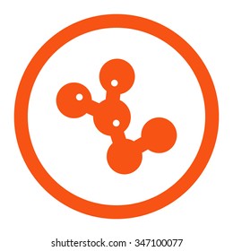 Microbes Colony vector icon. Style is flat rounded symbol, orange color, rounded angles, white background.