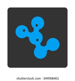 Microbes Colony vector icon. Style is flat rounded square button, blue and gray colors, white background.