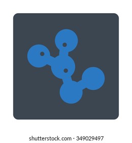 Microbes Colony vector icon. Style is flat rounded square button, smooth blue colors, white background.
