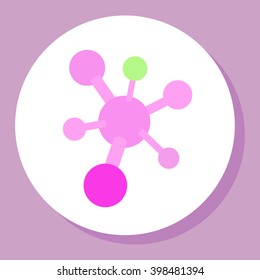 Microbes Colony vector icon. Style is flat rounded button.