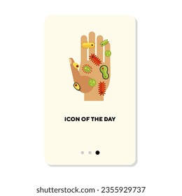 Microbes examination flat icon. Worm, lab, analysis isolated vector. Medicine and hygiene concept. Vector illustration symbol elements for web design