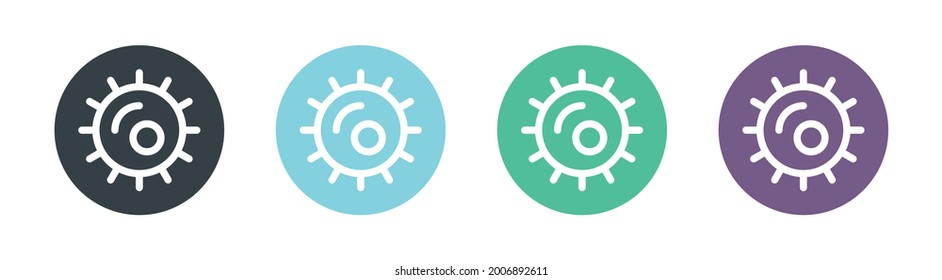 Microbes and germs icons, different viruses and bacteria symbol.