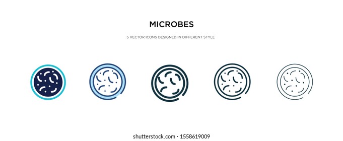 microbes icon in different style vector illustration. two colored and black microbes vector icons designed in filled, outline, line and stroke style can be used for web, mobile, ui