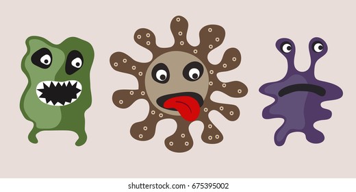 Microbes isolated, vector illustration