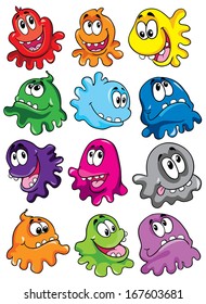 microbes, set against a white background, vector illustration