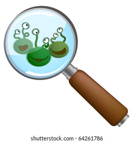 Microbes under loupe