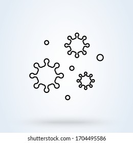 Microbes and Viruses. Vector illustration Linear style