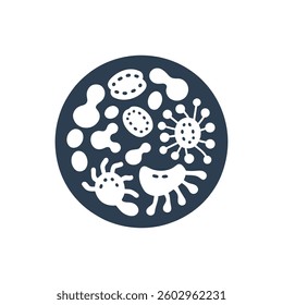 Microbial cell Icon On White Background