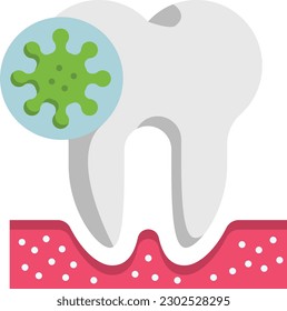 Microbial Diseases vector color icon design, Dentistry symbol, Healthcare sign, Dental instrument stock illustration, Tooth Spacefiller Virus concept