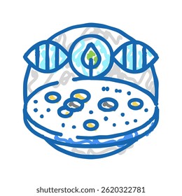 microbial ecology doodle icon sketch vector. microbial ecology sign. isolated symbol illustration