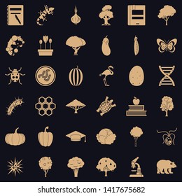 Microbial icons set. Simple set of 36 microbial vector icons for web for any design