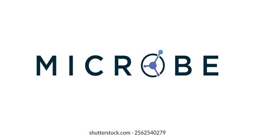 Microbial logo in a name, microbial logo in a simple O