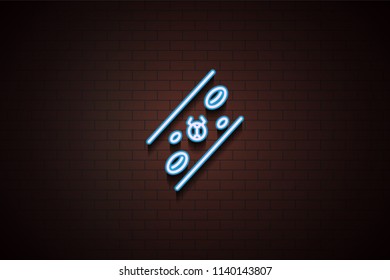 microbial test icon in Neon style on dark brick wall background