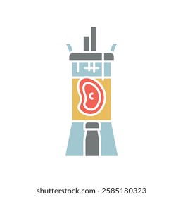 Microbiological fermentation flat icon. Vector isolated element. 