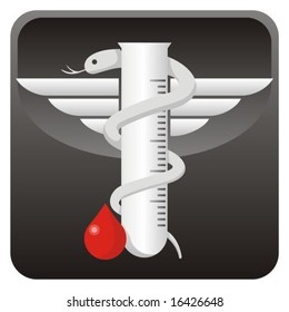 Microbiologists icon on black glossy button