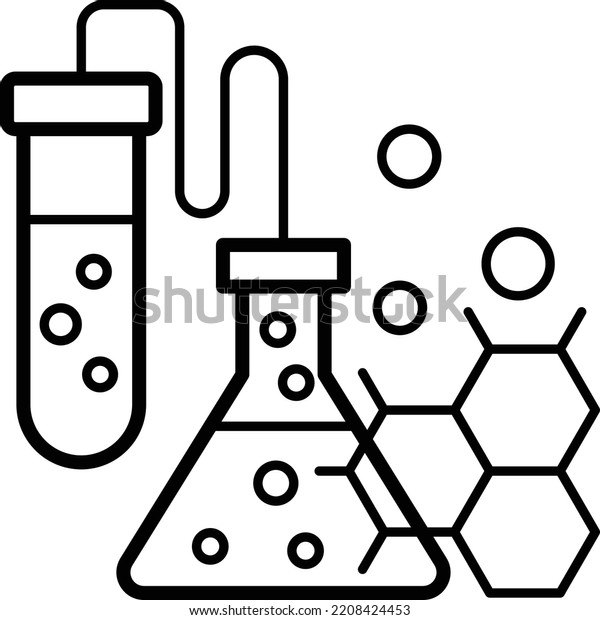 Microbiology Cells Molecular Vector Line Icon Stock Vector (Royalty ...