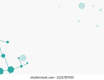 Microbiology Chemistry Vector Transparent Background. Chemical Structure Scientific Design. Geometric Dna Science Backdrop. Medicine Illustration.