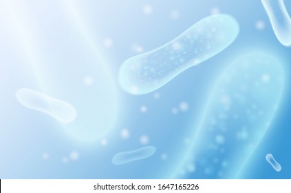 Microbiology concept. Digestion flora, Probiotics Bacteria. Modern science technology medicine background