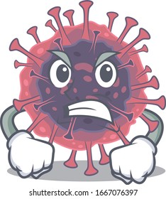 Microbiology coronavirus cartoon character design with angry face