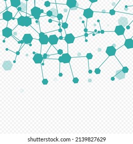 Microbiology Dna Vector Transparent Background. Atom Futuristic Poster. Geometric Chemistry Modern Cover. Scientific Illustration.