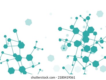 Microbiology Dna Vector White Background. Chemical Structure Medicine Texture. Geometric Molecule Abstract Frame. Technology Design.