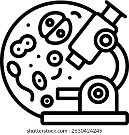 Microbiology Icon Line Vector Illustration