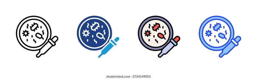 Microbiology icon set multiple style collection