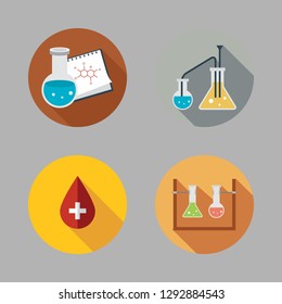 microbiology icon set. vector set about blood, flasks and flask icons set.