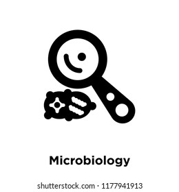 Microbiology icon vector isolated on white background, logo concept of Microbiology sign on transparent background, filled black symbol