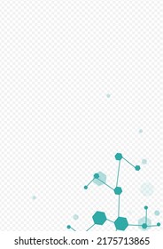 Microbiology Medical Vector Transparent Background. Chemistry Scientific Frame. Science Dna Abstract Texture. Medicine Illustration.