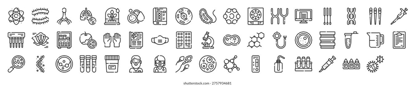 Microbiology Microorganisms Laboratory Science Icon Collection