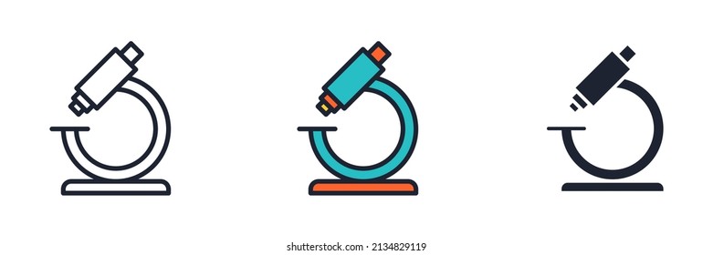 microbiology microscope icon symbol template for graphic and web design collection logo vector illustration