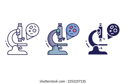 Microbiology, microscope icon vector illustration