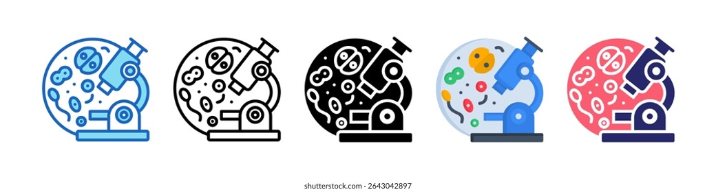 Microbiology Multiple Style Icon Set Collection.