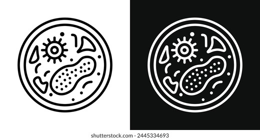 Microbiology and Pathogen Icons. Microorganism Analysis and Infection Study Symbols.