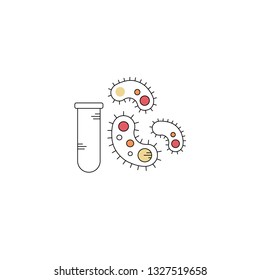 Microbiology and pharmaceutical industry vector icon set