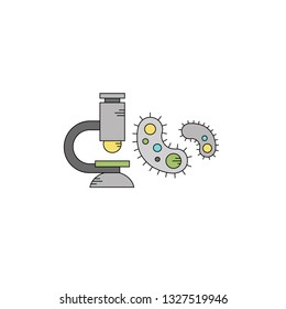 Microbiology and pharmaceutical industry vector icon set