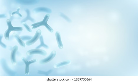 Microbiology science and medicine background. Bacterias, Probiotic Microscopic microorganisms. Science background.  svg