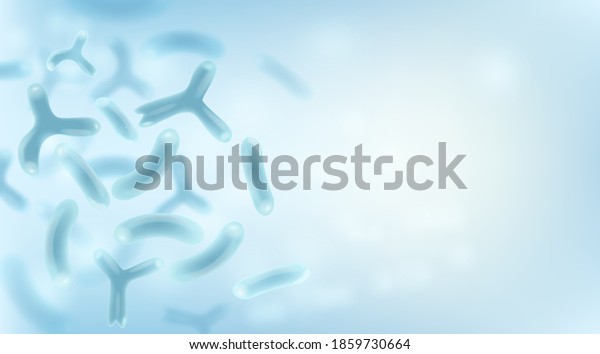 Microbiology science\
and medicine background. Bacterias, Probiotic Microscopic\
microorganisms. Science background.\
