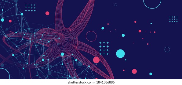 Microbiology science vector. Microscopic bacteria. Bacterium microorganism, viruses and microbes background.